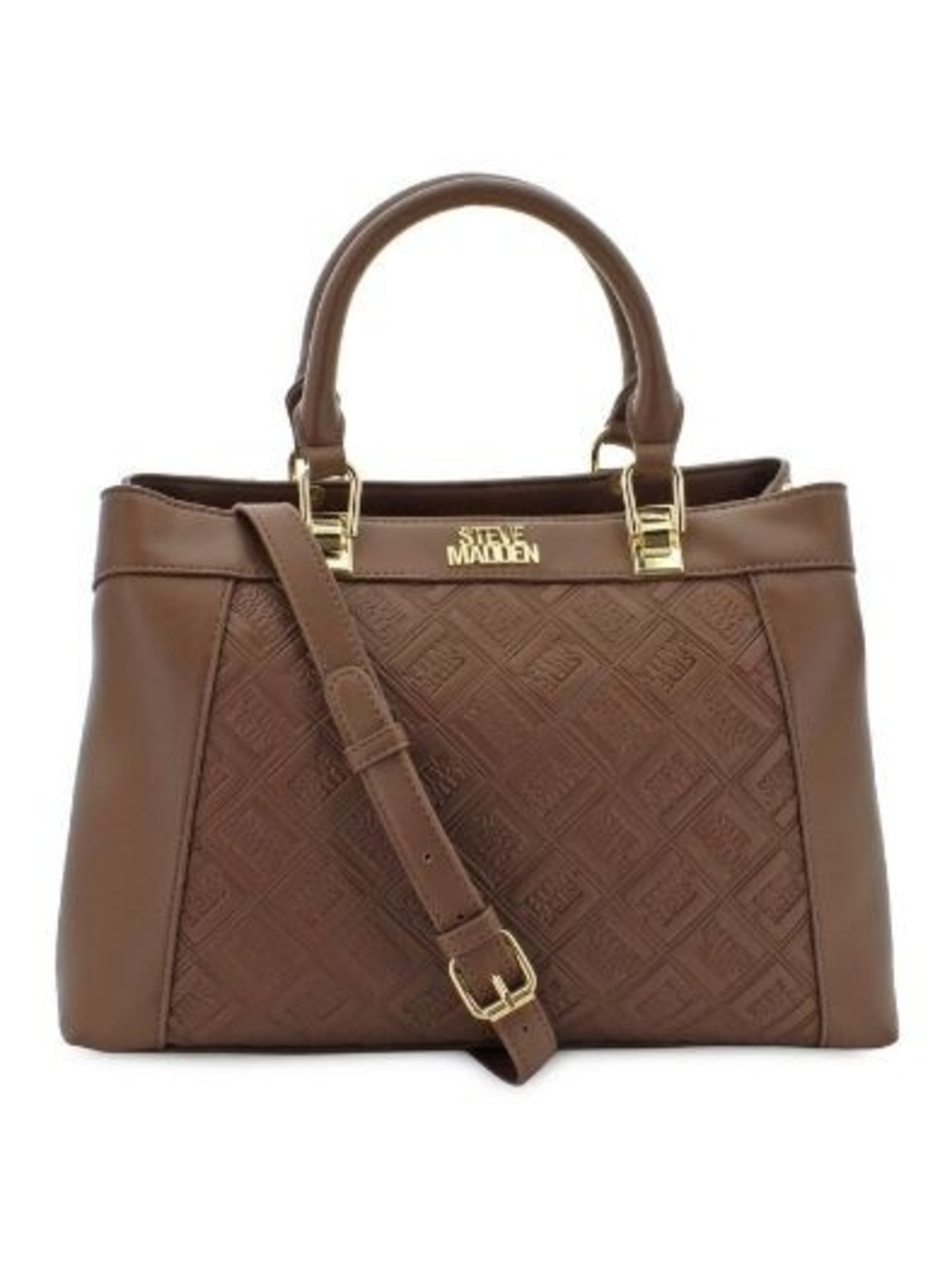 Steve Madden Brown Quilted Satchel Handbag